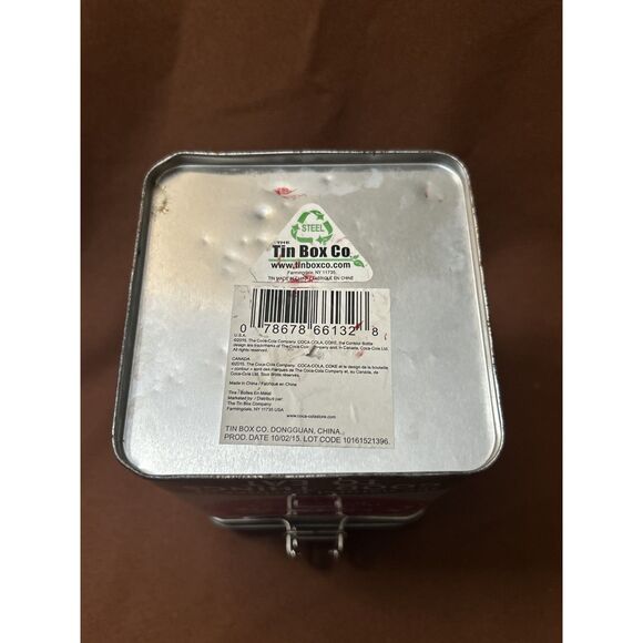 Coke Coca-Cola Tin Box Company Canister Latch Top 6" Good Things To Eat - Picture 7 of 8